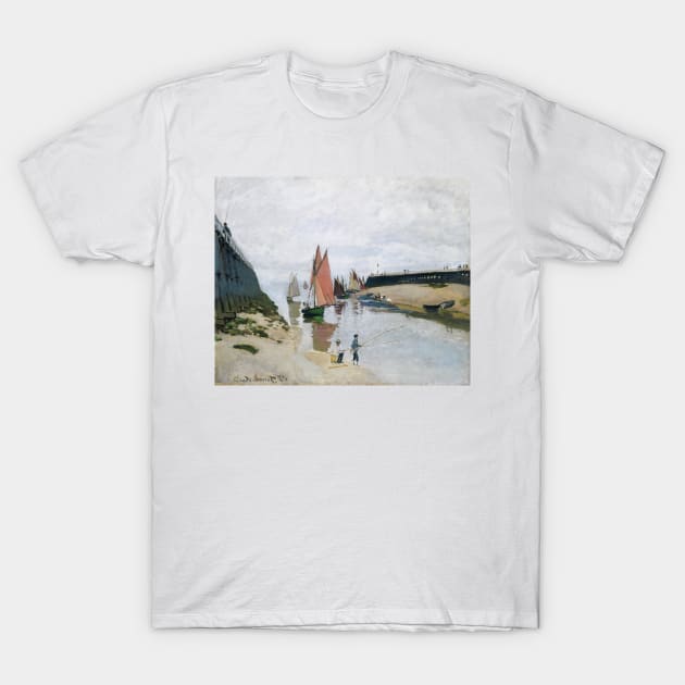 Entree du port de Trouville by Claude Monet T-Shirt by Classic Art Stall